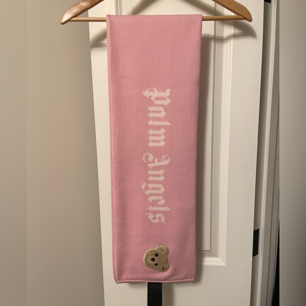 PALM ANGELS KIDS bear wool scarf